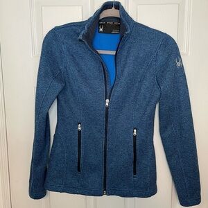 𝅺SPYDER Blue Fleece Zip Up Sweater Jacket Small
